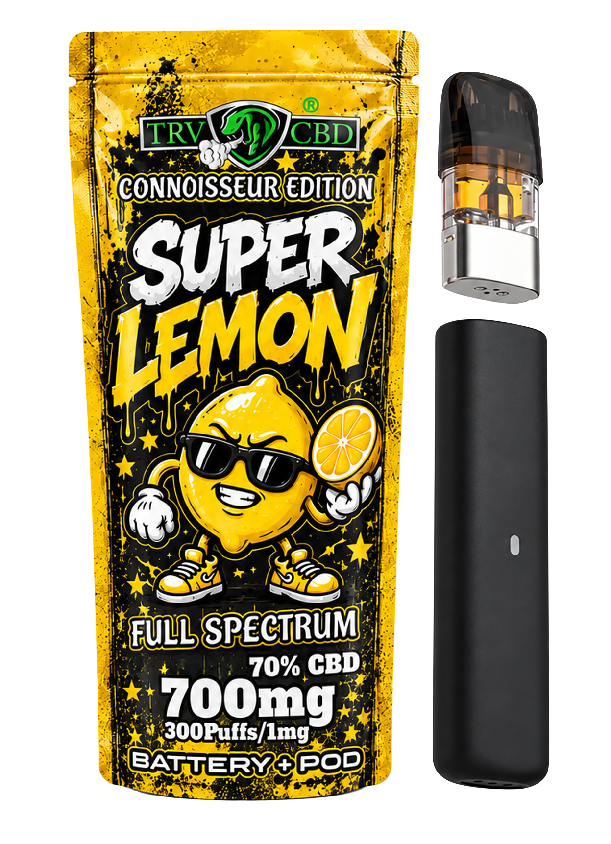 Super Lemon CBD Vape Kit Display